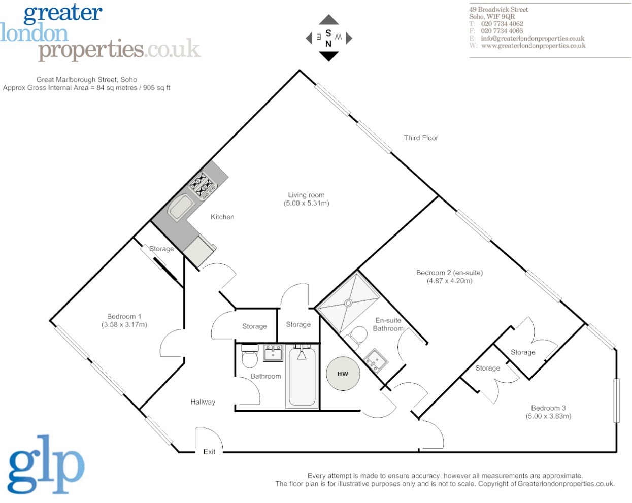 3 Bedroom Apartment, Great Marlborough Street, Soho, W1F