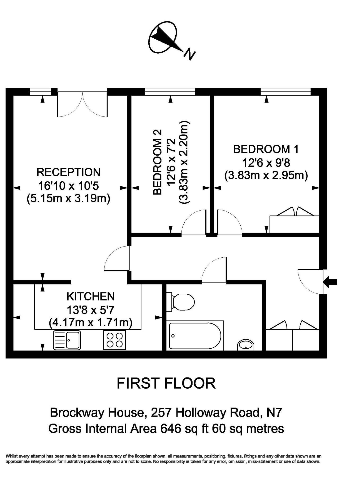 2 Bedroom Apartment, Brockway House, 257 Holloway Road, London, Greater London, N7