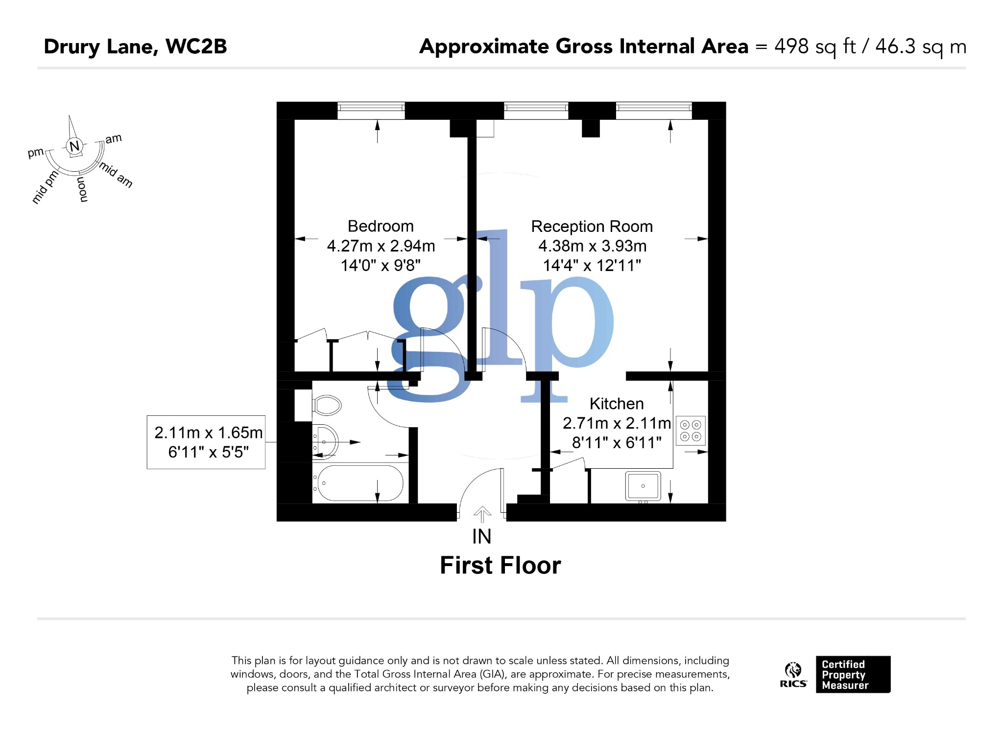 1 卧室公寓, 44-46 Drury Lane, 伦敦, 大伦敦, WC2B 5RX