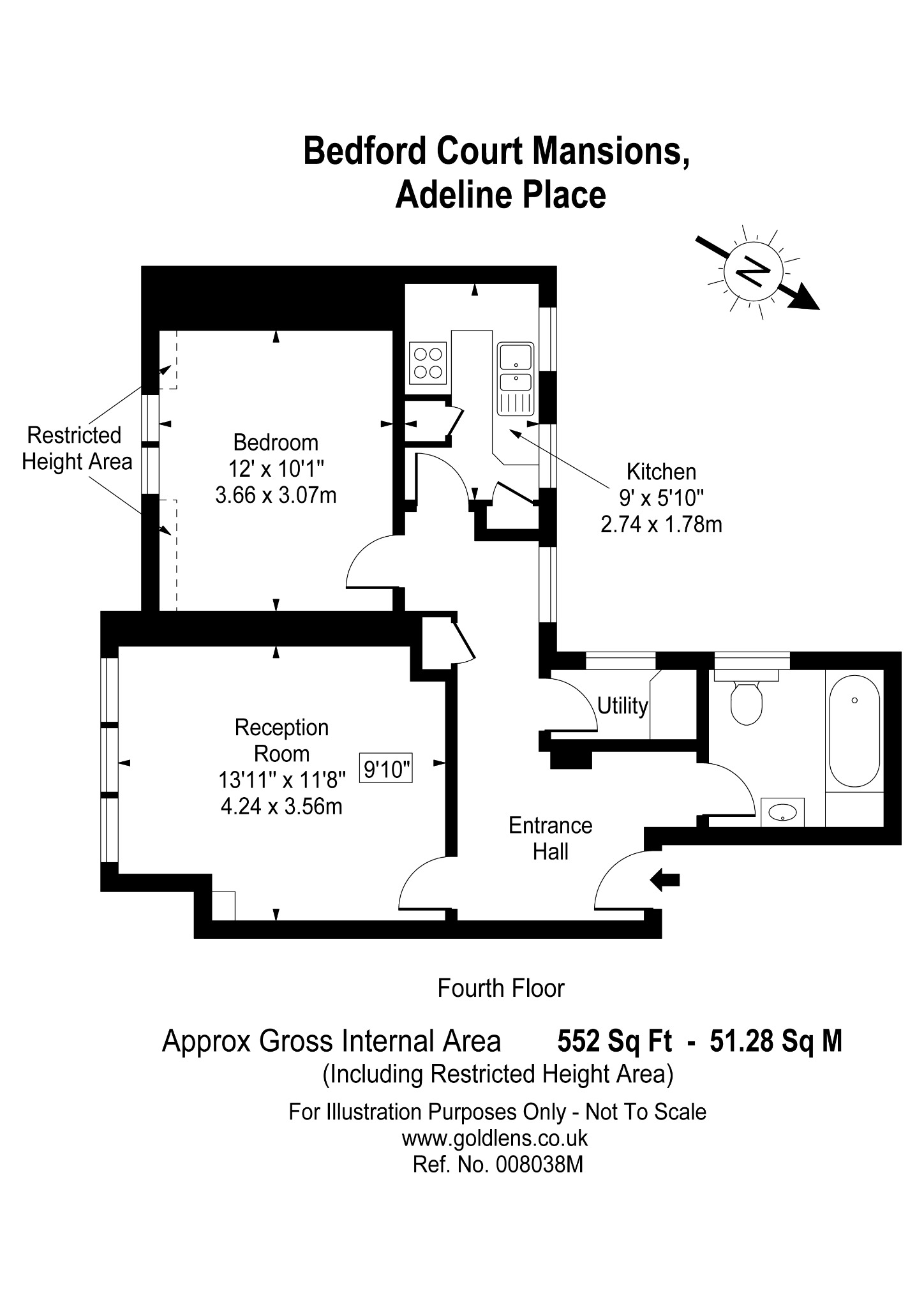 1 Bedroom Apartment, Bedford Court Mansions, Adeline Place, Bloomsbury, WC1B