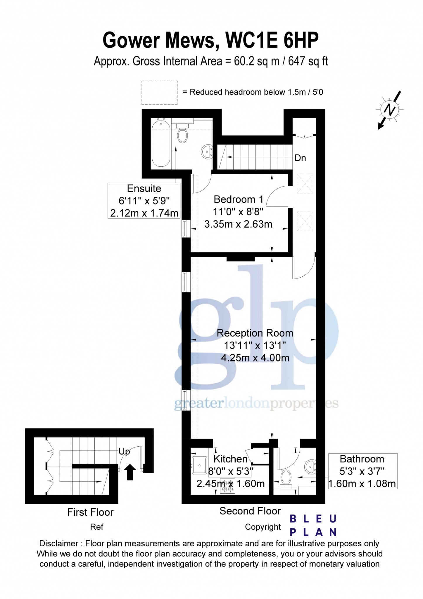 1 Bedroom Flat, Gower Mews, Bloomsbury, WC1E