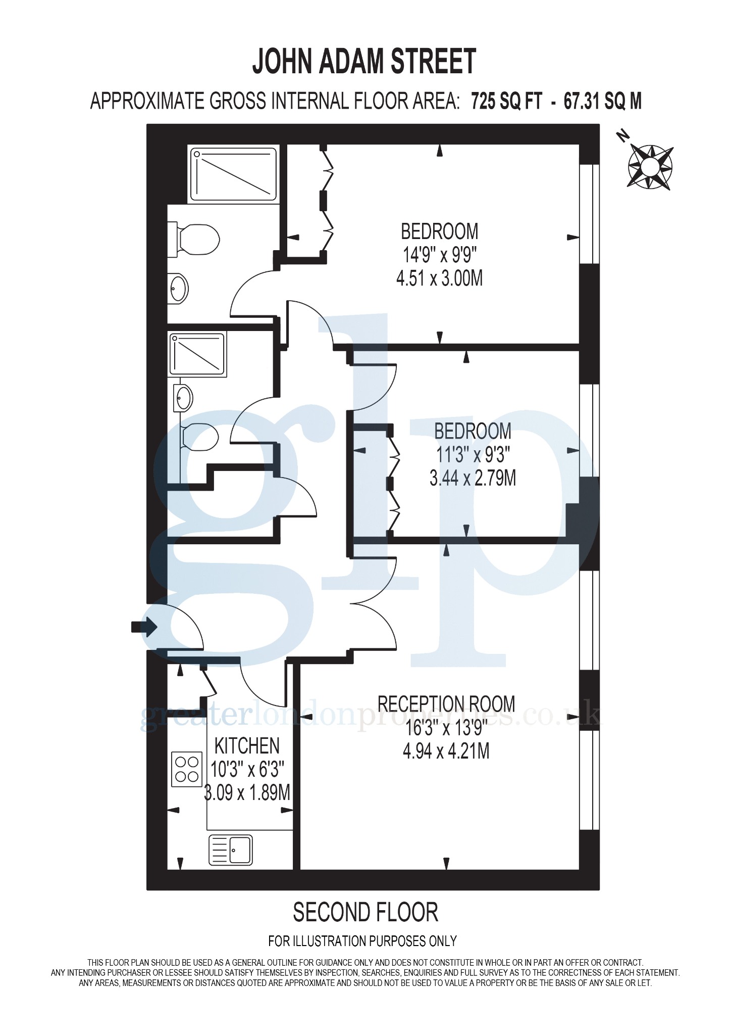 2 Bedroom Apartment, John Adam Street, London,  WC2N
