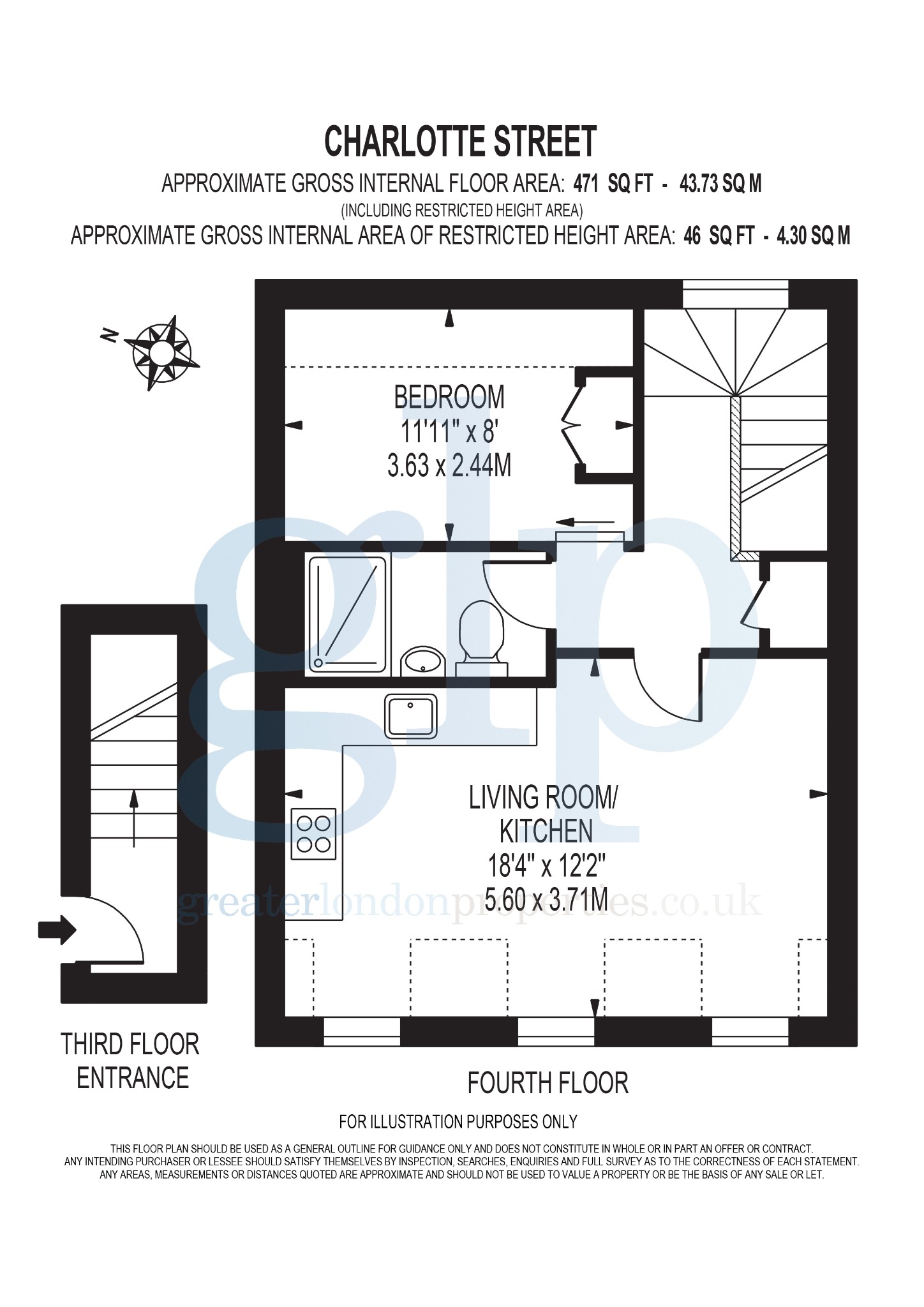 1 卧室公寓, 夏洛特街, 菲茨罗维亚, W1T