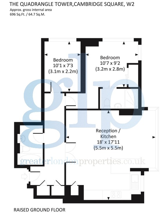 2 Bedroom Apartment, Quadrangle Tower, Cambridge Square, London, Greater London, W2