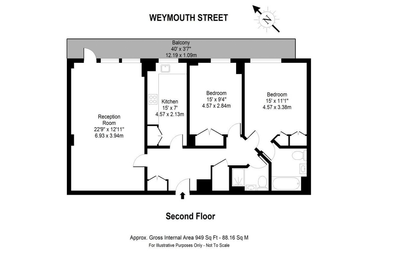 2 Bedroom Apartment, Weymouth Street, Marylebone, W1W