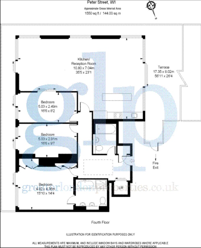 3 Bedroom Apartment, Penthouse, The Salt House, Peter Street