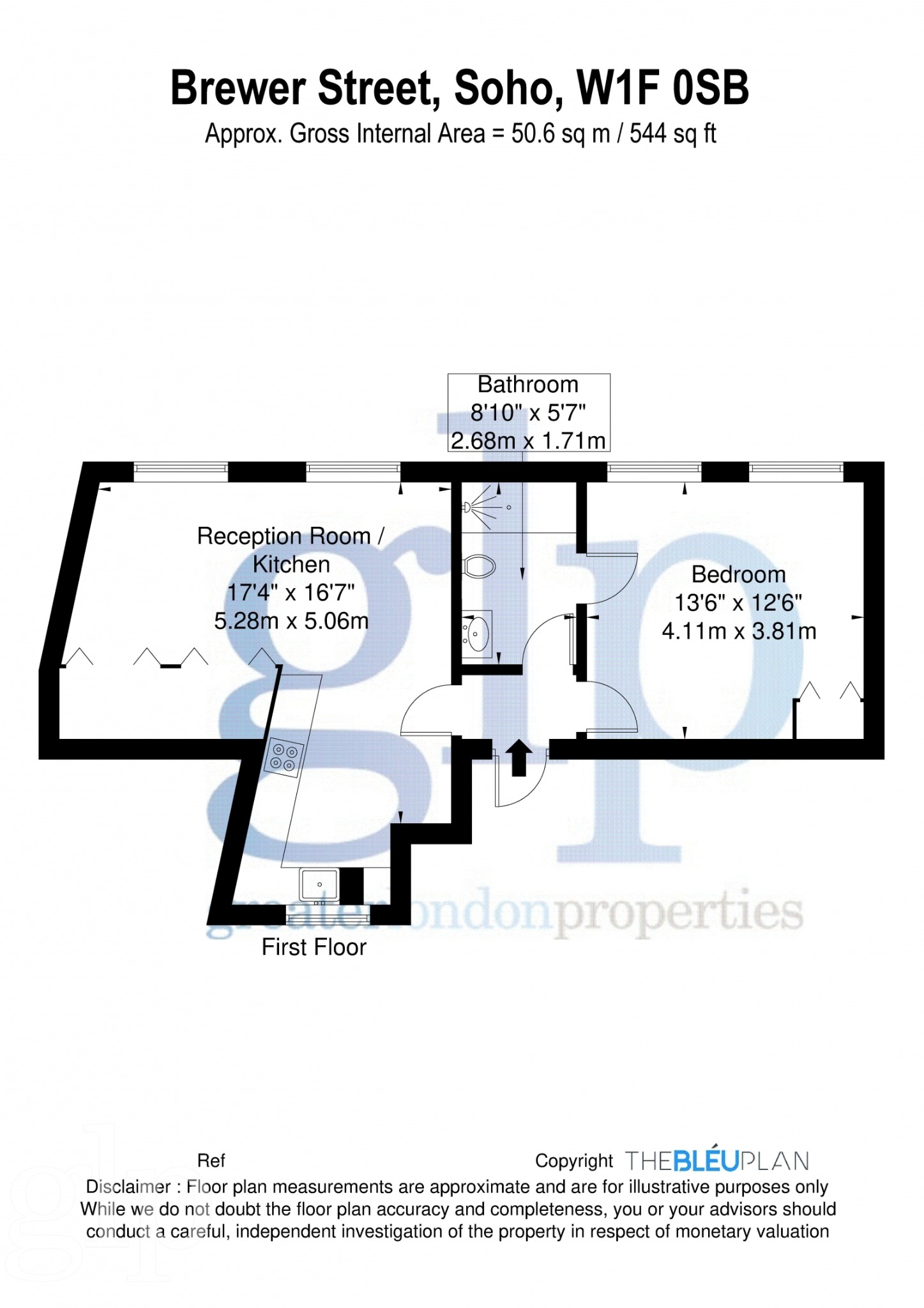 1 Bedroom Apartment, Brewer Street,  Soho, W1F