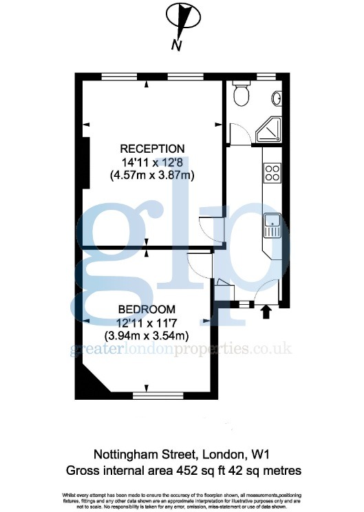 1 Bedroom Apartment, Nottingham Street, Marylebone, W1U