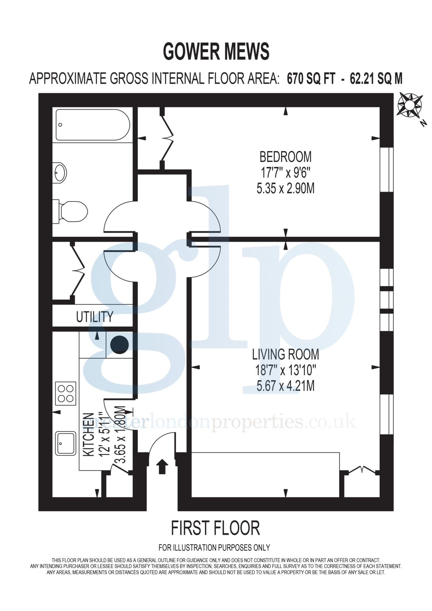 1 Bedroom Apartment, Gower Mews, Bloomsbury, WC1E