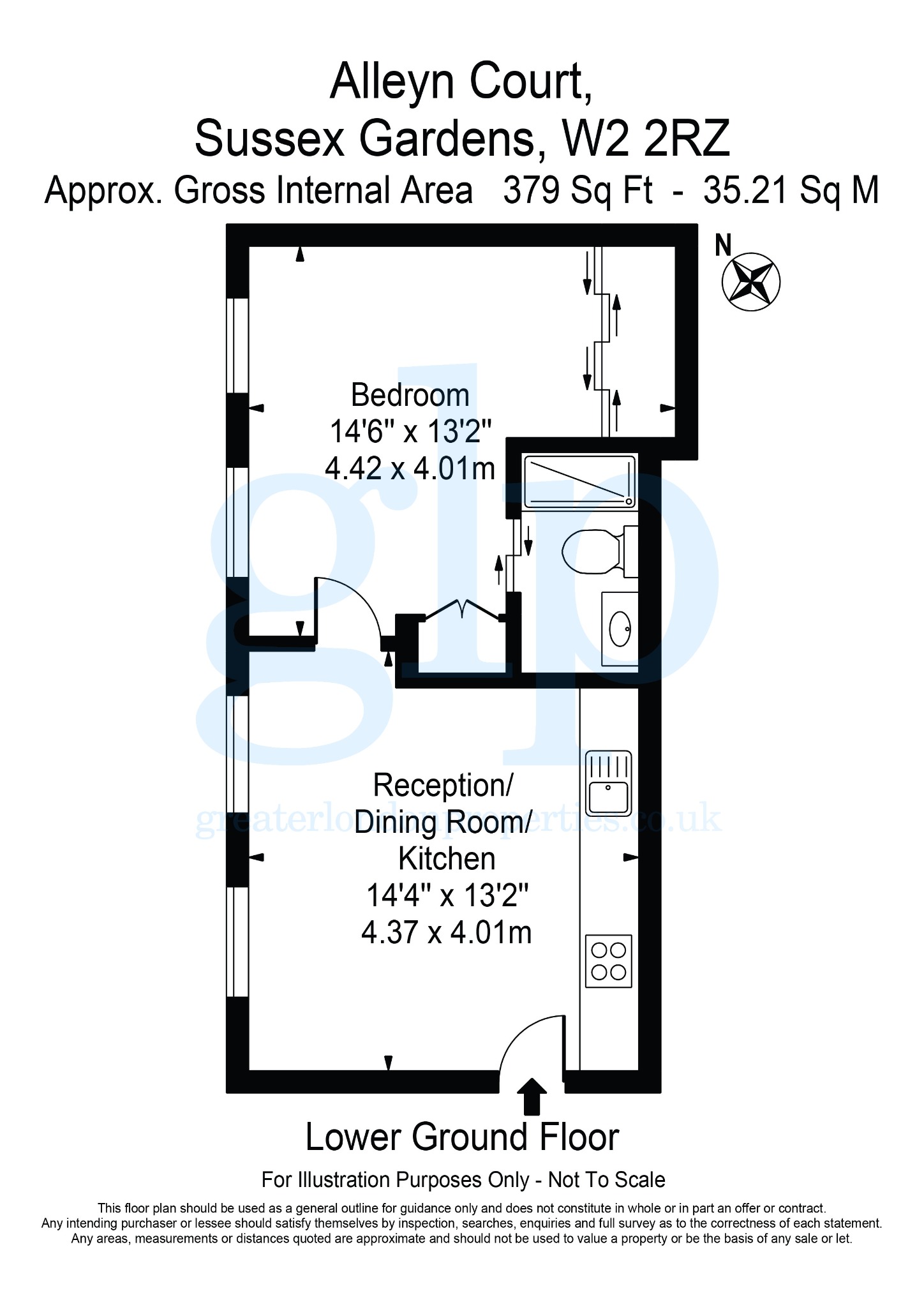 1 卧室公寓, W2 苏塞克斯花园 Alleyn Court
