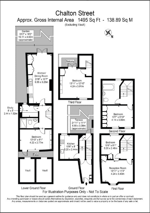 4 Bedroom Terraced, Chalton Street, King Cross, NW1