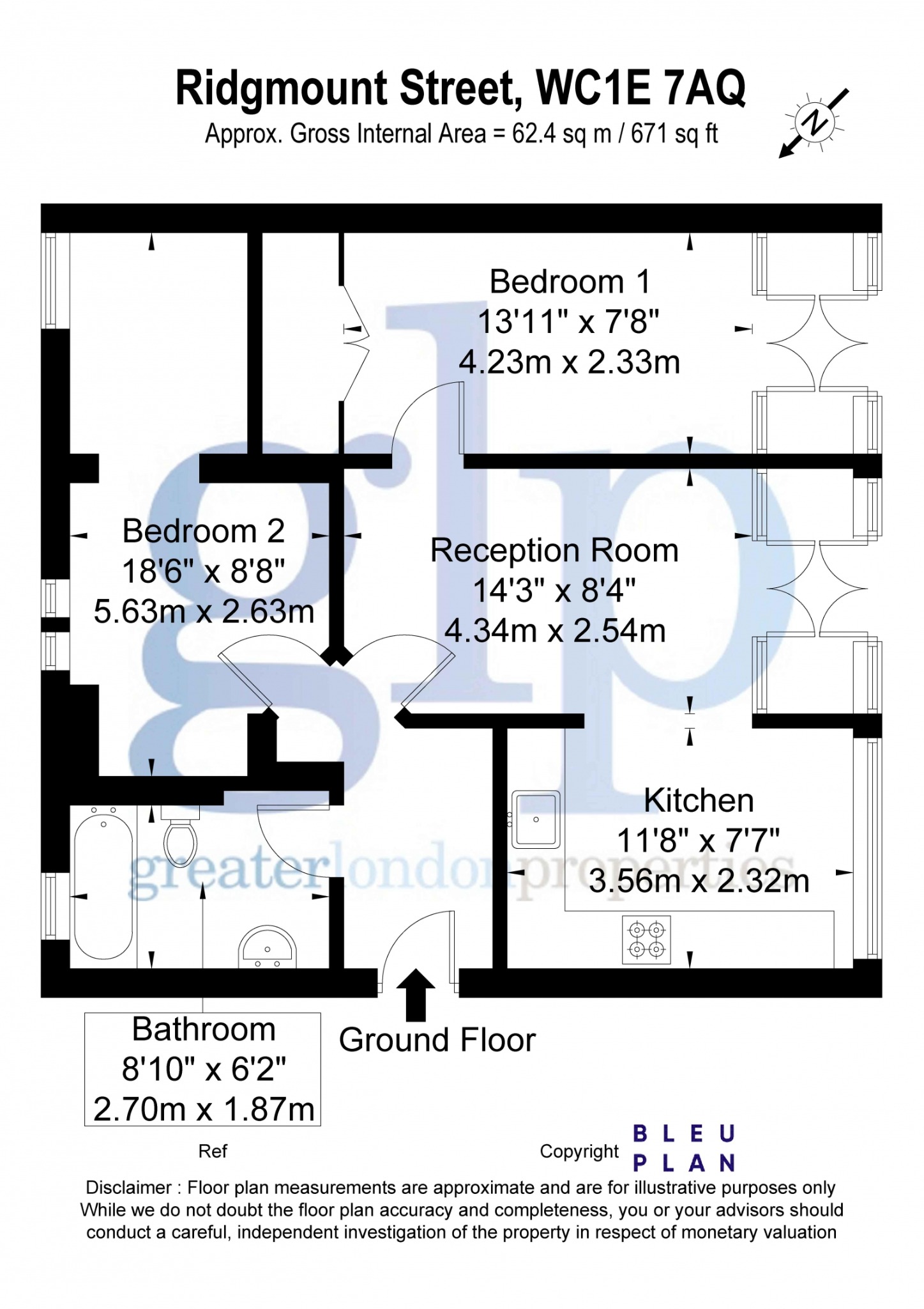 2 Bedroom Apartment, Ridgmount Street, Bloomsbury, WC1E