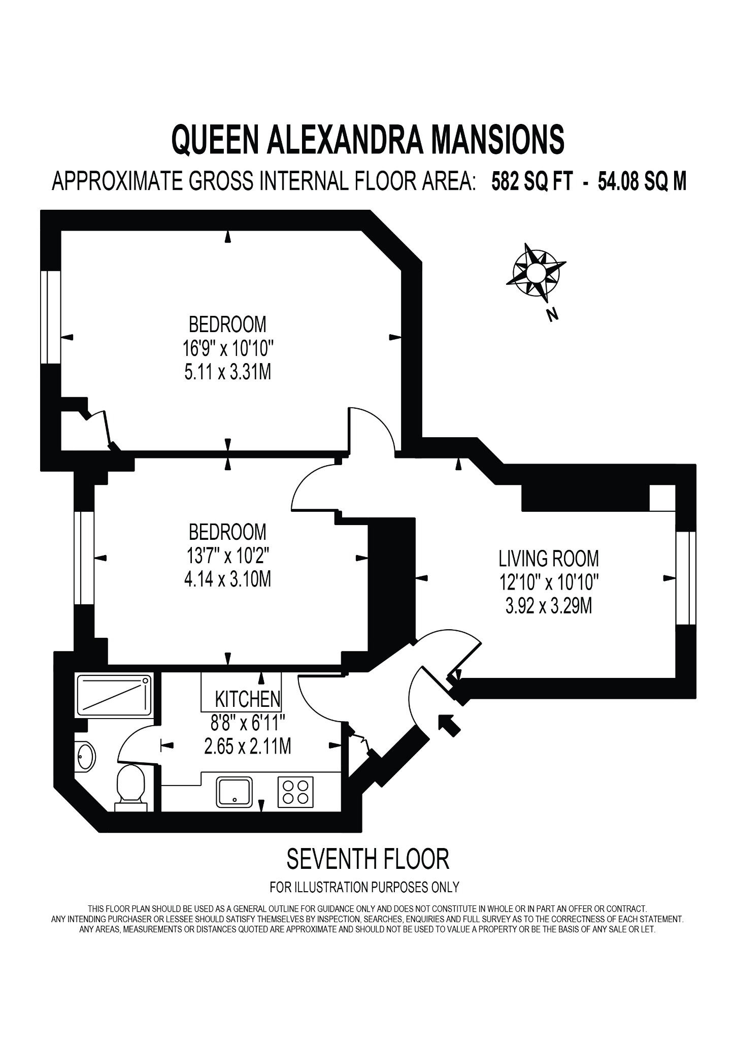 2 Bedroom Apartment, Queen Alexandra Mansions, Bloomsbury, WC1H